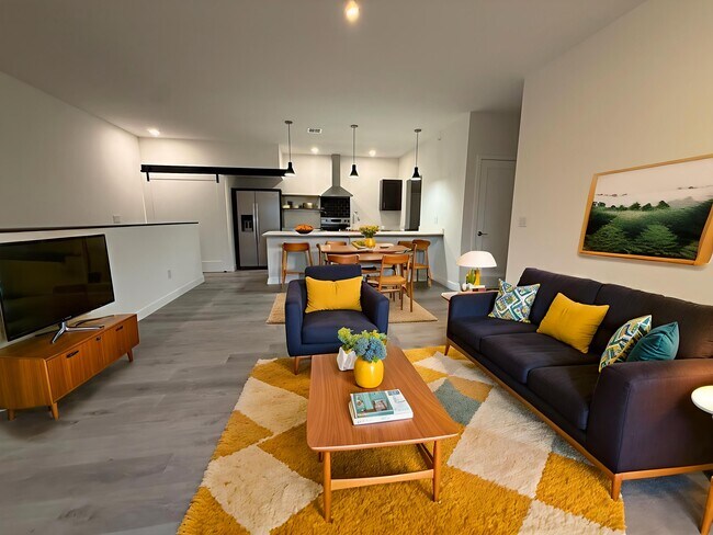 Barn Door, Living Room, Kitchen - Point Gardens Apartments