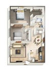 Two Bedroom, One Bath