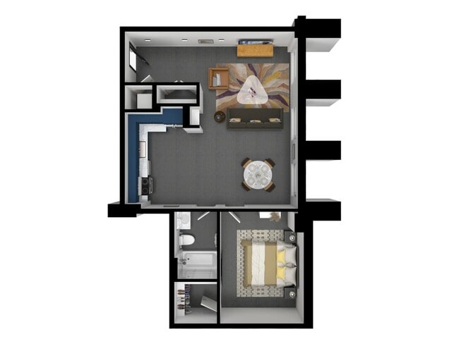 1 Bedroom - Units 1203, 1303, 1403, 1503