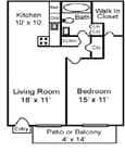 Floor Plan 1BR/1BA
