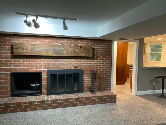Wood burning fp in living room - 103 Vernon Ln Unit Furnished Guest Suite