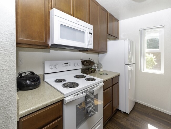White Appliances in Kitchen