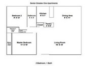 2 bedroom - 1 bath - Senior Estates Floor Plan