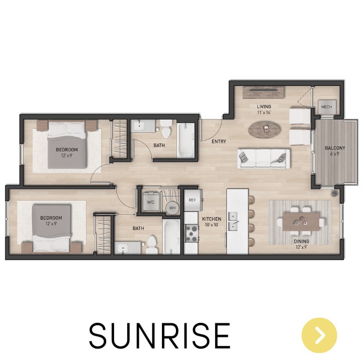 Floor Plan - 2 Bedroom 2 Bathroom