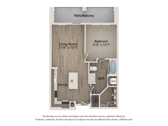 A1_684_1Bed_1Bath - The Ironwood Apartment Homes