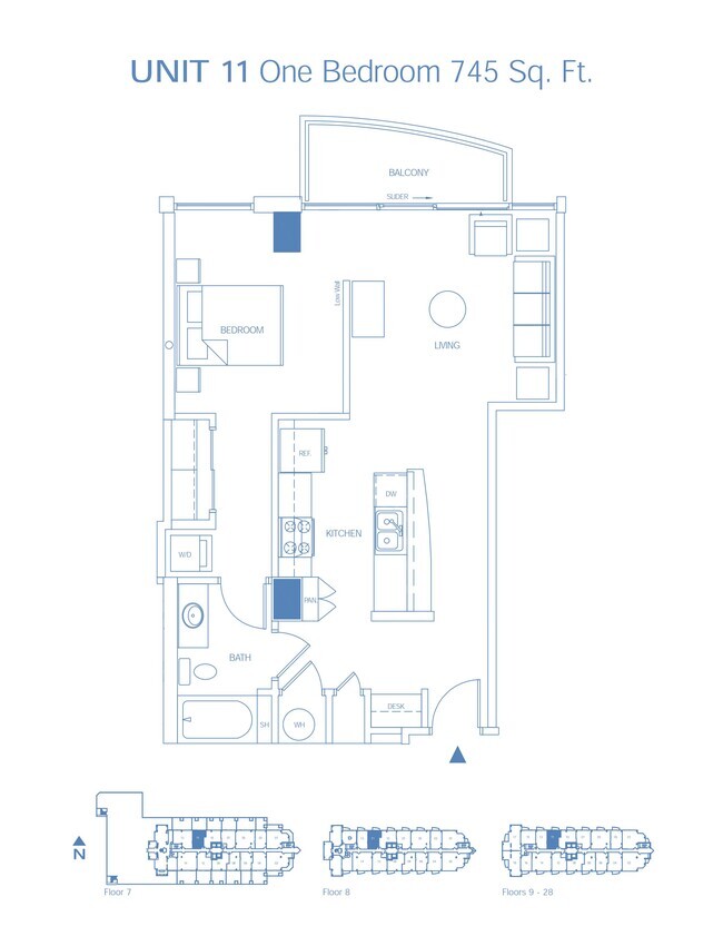 Unit Layout - 860 Peachtree St NE Unit 1211 Rental