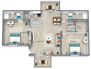 2 Bed 2 Bath Villa - 818 sq ft.png