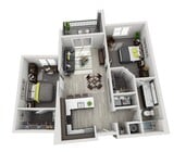 C2 (1BR and Den) floor plan Brookside 51