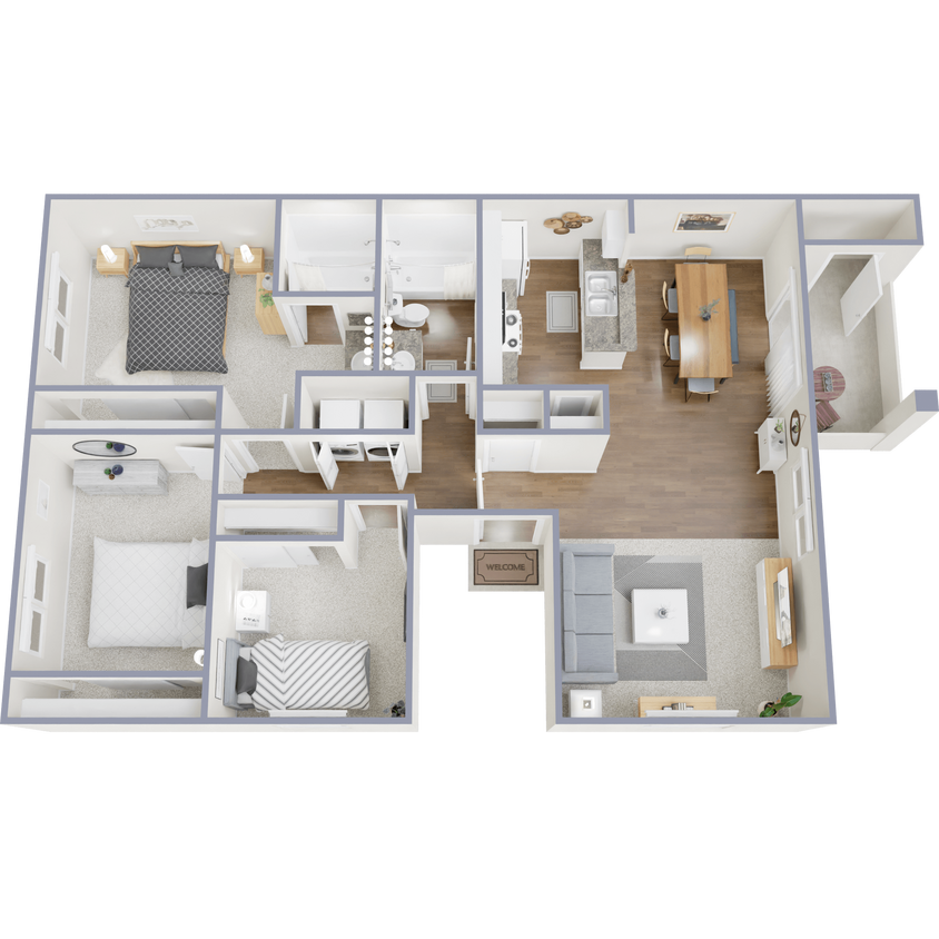 Floor Plan - 3C Three Bedroom