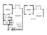 A2 ALT2 1 bed 1 bath 737 Square feet