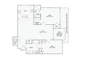 Brookside 2 Bed x 2 Bath Floorplan