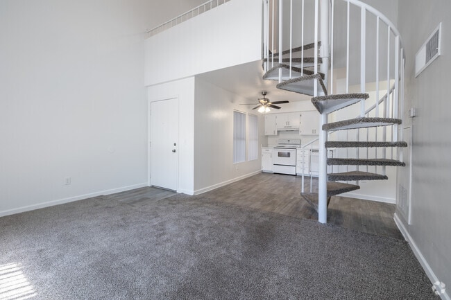 1BR, 1.5BA - 737SF - Living Room - Cambridge Village Apartments