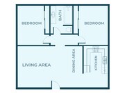 Two Bedroom, One Bathroom Floor Plan