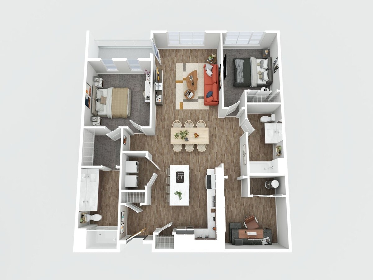 2 Bed/ 2 Ba + Den + Balcony + Top Floor - 2 Bed/ 2 Ba + Den + Balcony + Top Floor Unit 110 W Beall #611