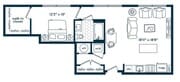 One Bedroom One Bath (773 SF)