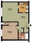 Floor plan 1 bed 2D