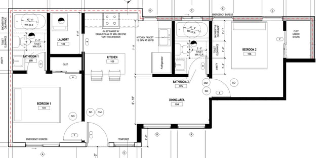 Unit Floor Plan - 2430 E 7th St Apartments