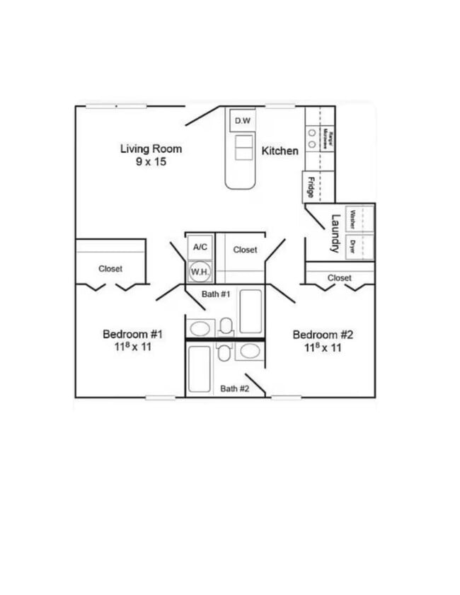 Plano de planta - 535 W Glenn Ave Unidad 201