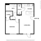 One bedroom apartment with walk-in closets