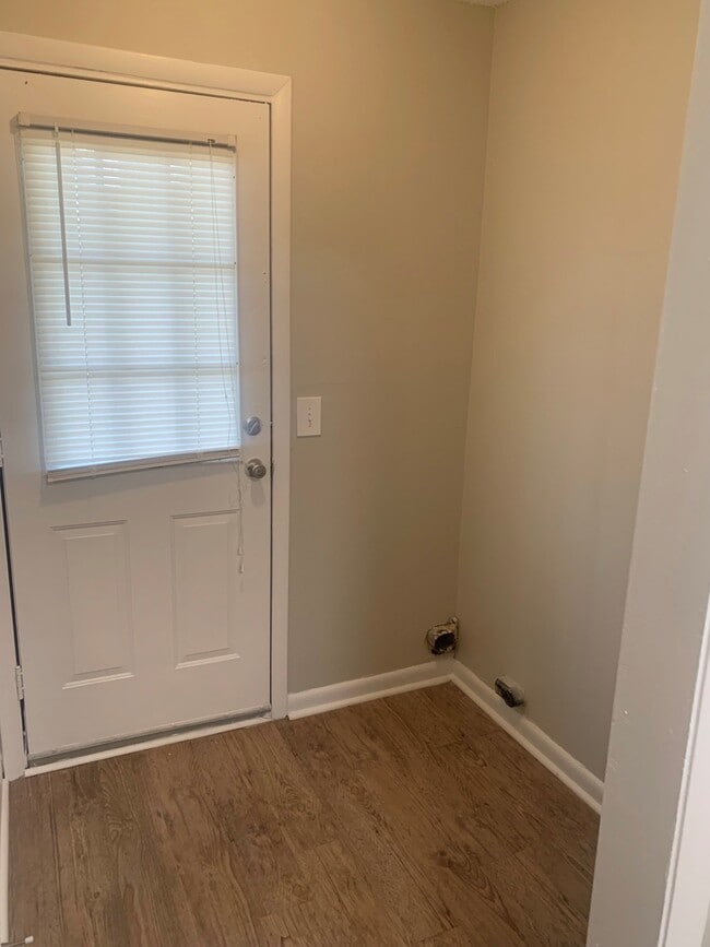 Washer and dryer hookups in mudroom