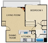 1 bedroom Plan