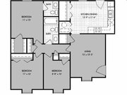 C - 3BD/1.5BR 1,054 sq ft