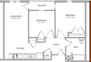 2BR/1BA