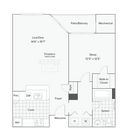 Auburn | Plano de planta de 1 dormitorio