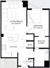 1-B floor plan West of Chestnut