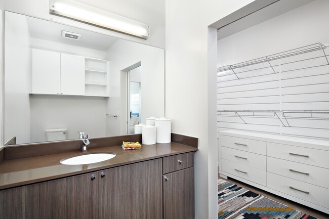 Bathroom and walk-in customizable closet