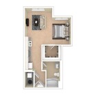 Plano de planta del estudio S1 586 pies cuadrados