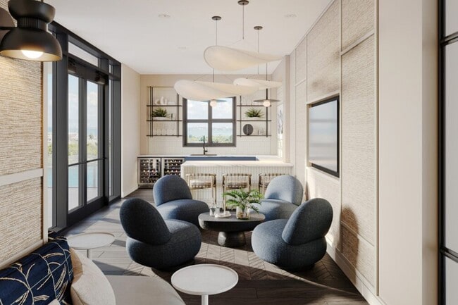 The Sky Lounge is a refined setting for cocktails, conversation, and stunning views - The Residence Peninsula Apartments