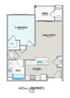 Explore this cozy one-bedroom layout designed for modern living and convenience.