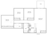 3 Bed / 1 Bath Floor Plan