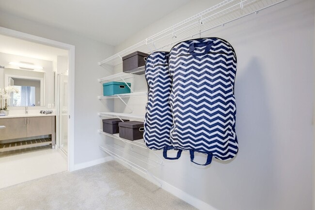 One-bedroom closet and bathroom