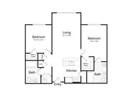 2 bed, 2 bath - 1020sf