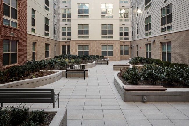 Outdoor terrace at Gilliam Place Apartments - Photography credit Barry Harley Photography - Gilliam Place