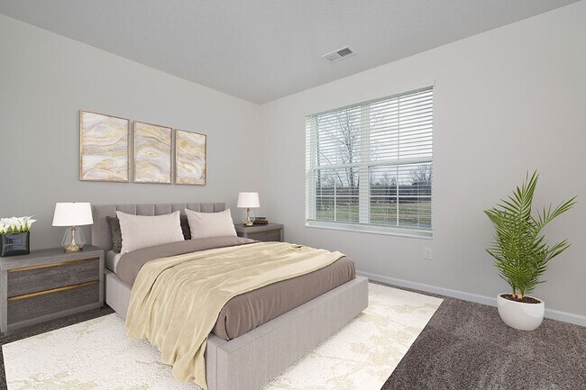 Carpeted Queen-size Bedroom in Grove City