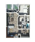 Gardenia: 1 Bed X 1 Bath 854sqft