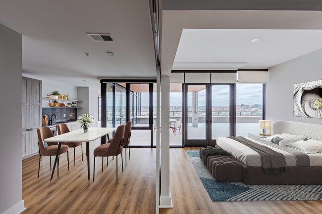 Penthouse-level Signature Collection apartment home bedroom with walk-out terrace
