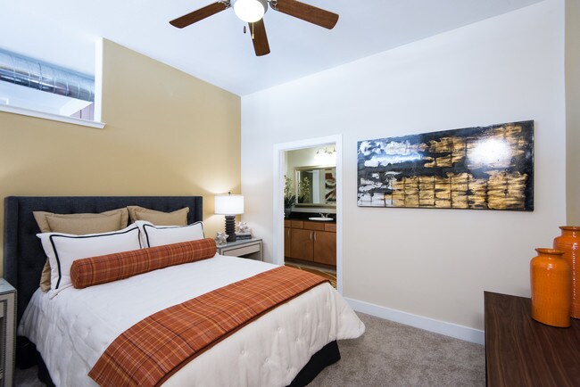 Loft-style bedrooms with unique upgrades and ceiling fans