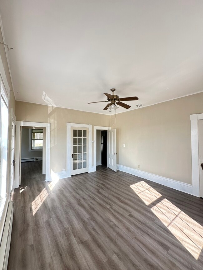 Spacious living room with abundant natural light