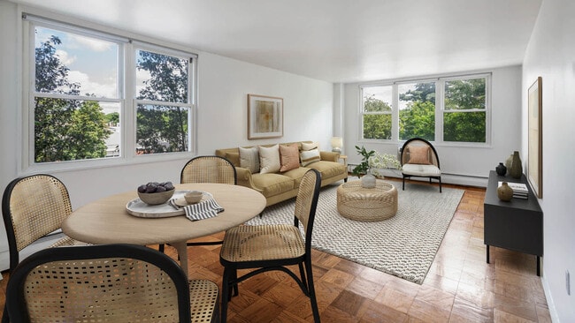Living Room with Parquet Flooring