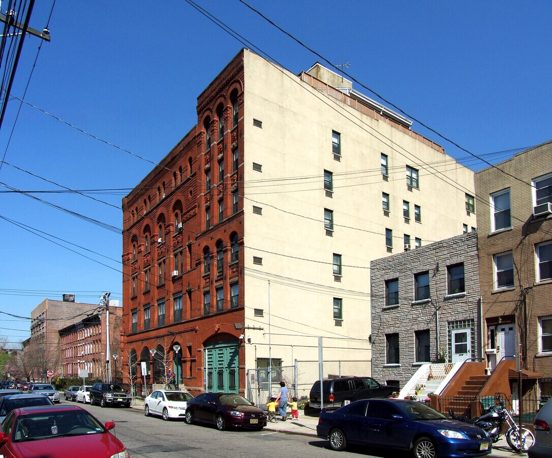 View from the southeast along 5th Street - Thomas J. Stewart Apartments