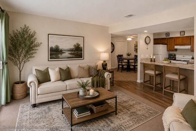 2 Bedroom Living Room - Sycamore Terrace Apartments