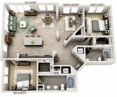 Hydrangea_2Bed_2Bath_1428 Sq Ft