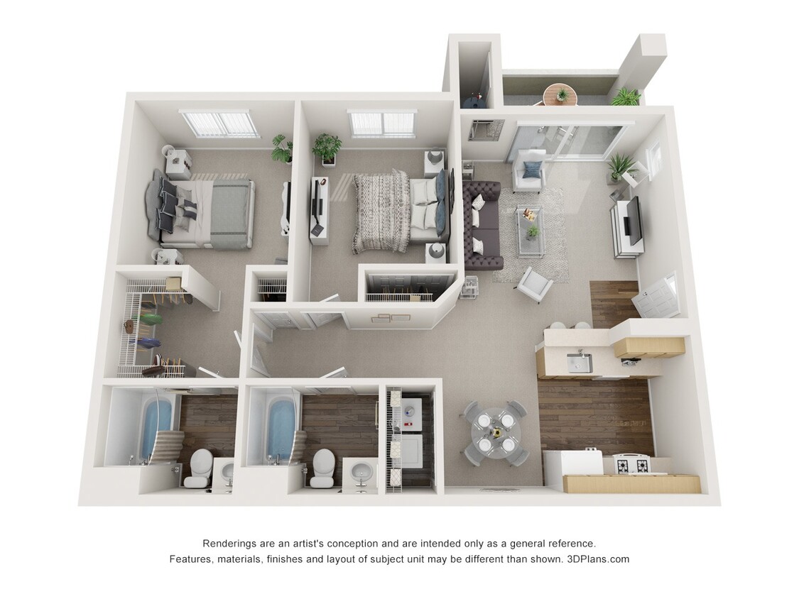 Floor Plan - 2 bedroom 2 bath
