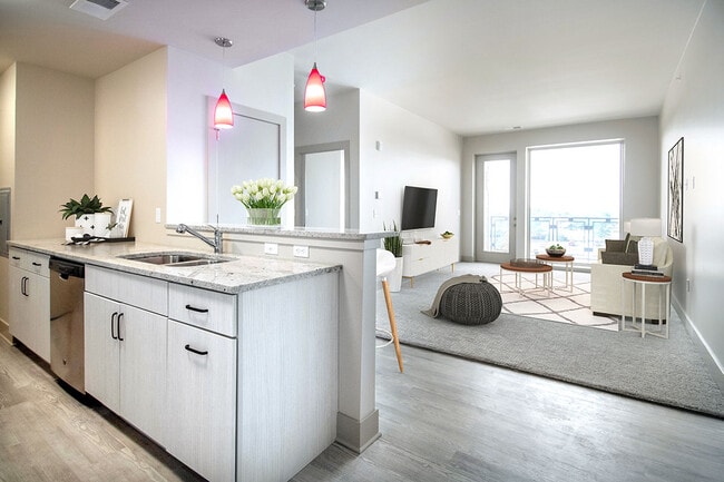 Kitchen & Living Room - Legacy Flats Rental