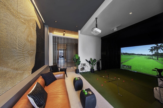 Golf Simulator in Gaming Lounge