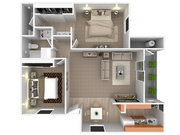 2 Bedroom; 2 Bath; Upstairs